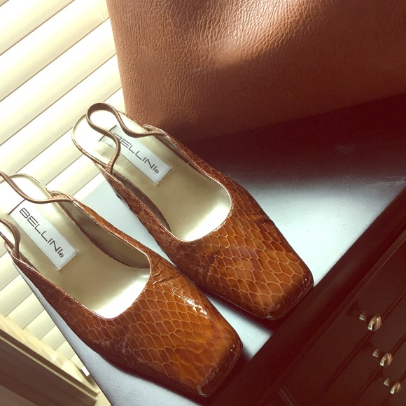 Bellini Coffee Color Leather Heels