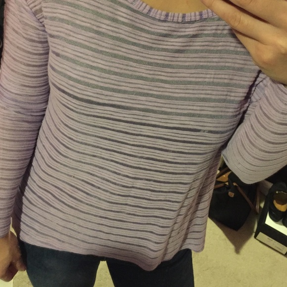 NWT Guess Hi Lo Mesh Stripe Top - Picture 3 of 4