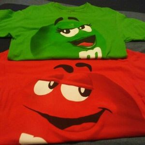His & hers M&M shirts