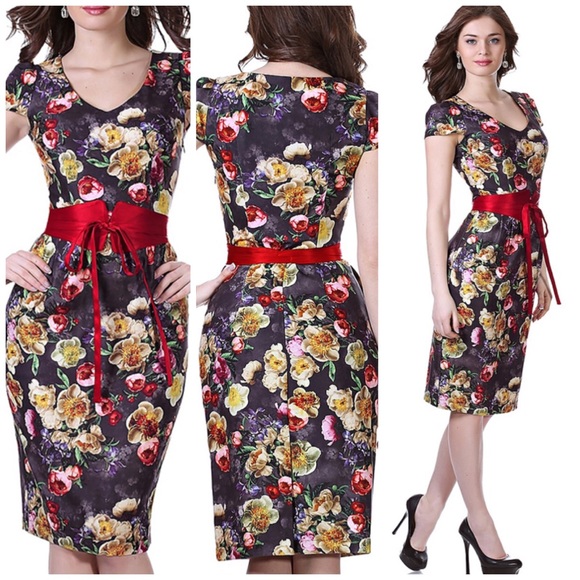 New floral v neck dress