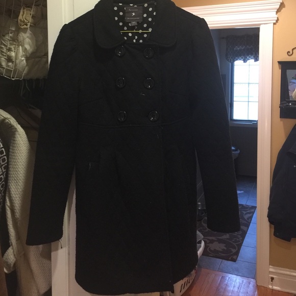 Quilted black p-coat