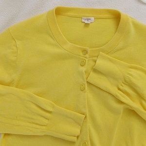 J Crew Yellow Cardigan