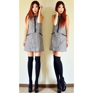 Kirna Kabete Tweed Faux Leather Dress