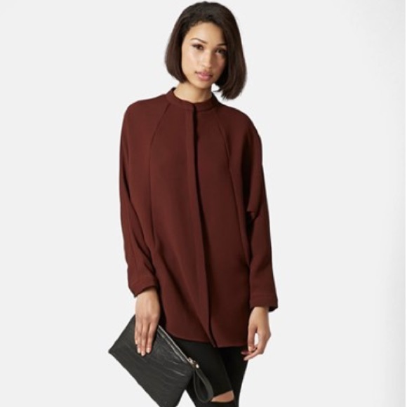 💟SOLD💟 Topshop Band Collar Shirt - Size 6 - NWT