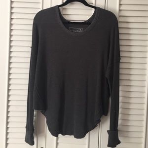 Free People Gray Long Sleeve Shirt