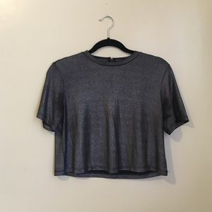 Cropped Metallic Top