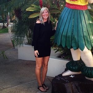 Black adjustable sweater dress