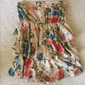 Strapless floral top