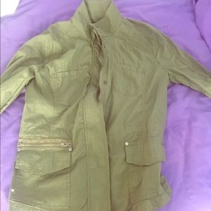 Green button up shirt guess