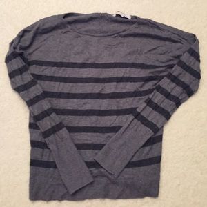 Fits at hips striped sweater with buttons in back