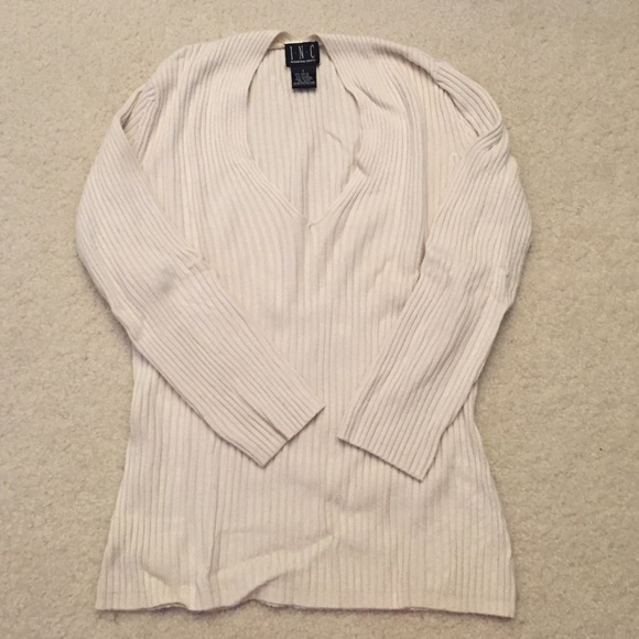 INC v neck softest ribbed sweater