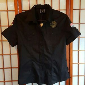 Ladies Triumph motorcycle button up.