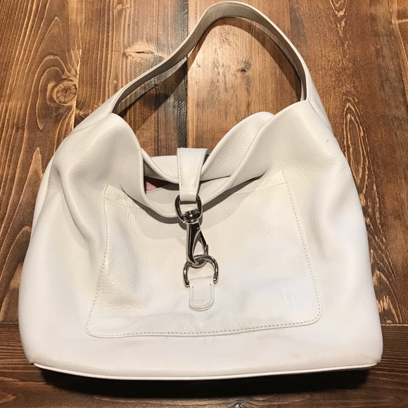 Dooney & Bourke white leather hobo