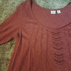 Cute 3/4 Sleeve Pink Top