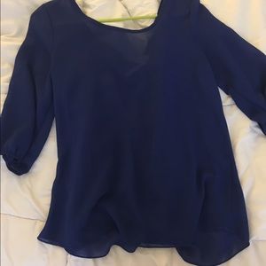 Blue blouse with bow on back