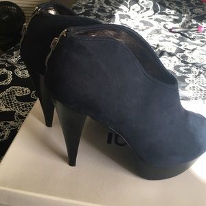 Bakers Suede Blue Peeptoe Pumps. Worn 2/3 times.