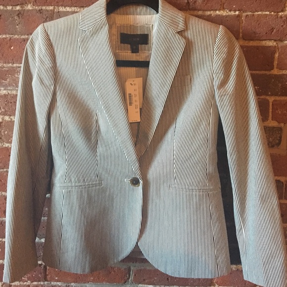 NWT J. Crew Seersucker Blazer