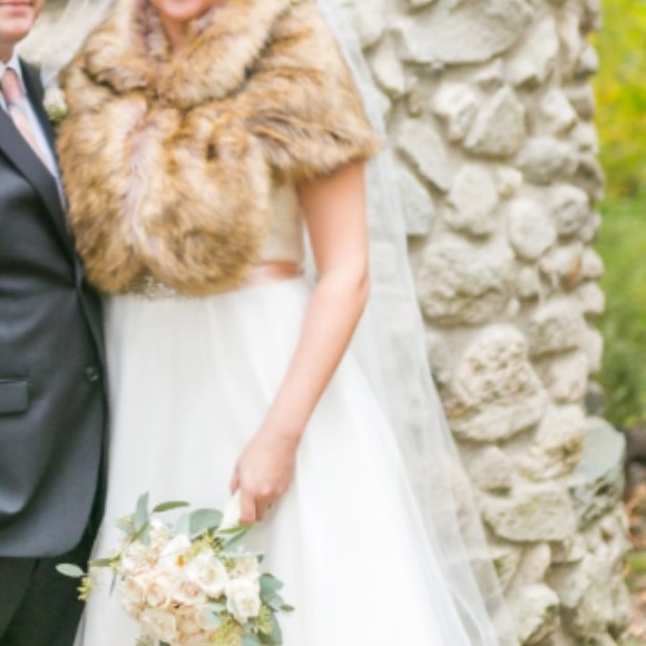 Faux fur wrap perfect for wedding or bridal party