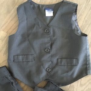 Pinstripe vest and solid dress pants set