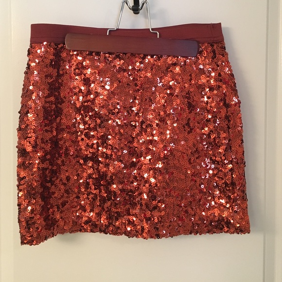 Forever 21 copper sequin mini skirt
