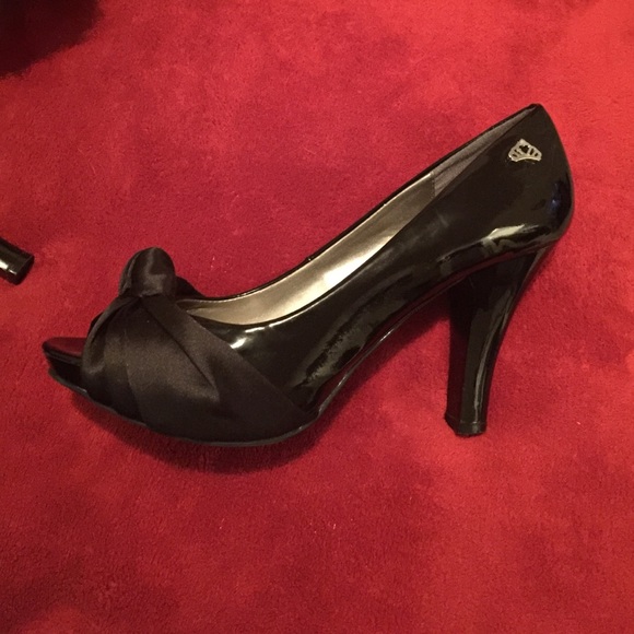 Black open toed heels