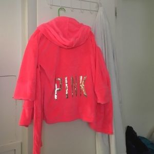 VS PINK Super Cozy Sequin Logo Bathrobe