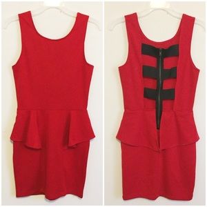 Strappy Back Red Dress