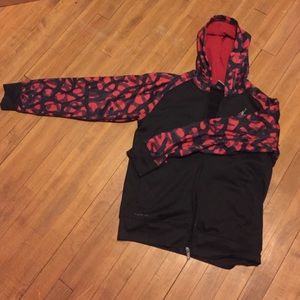 Jordan red black sweat shirt