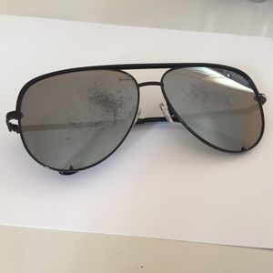 QUAY x Desi HIGH KEY Black Aviator Sunglasses