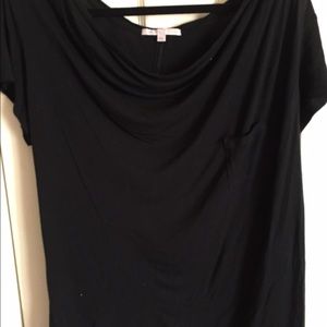 Gap Black Drape Neck Pocket Tee