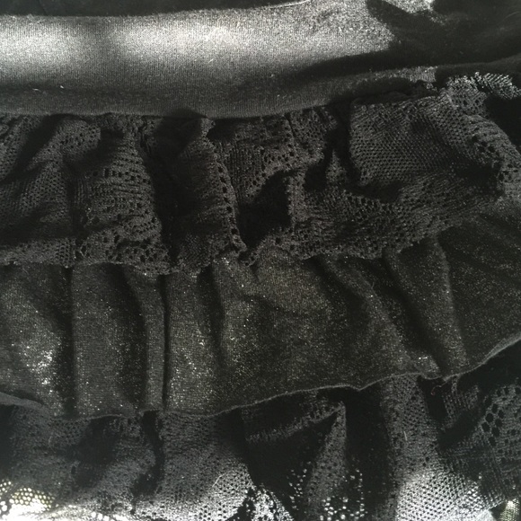 Free People Black M Crop Top with Ruffles on Back - Picture 2 of 4