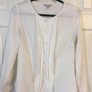 Banana republic cream/white ruffled blouse