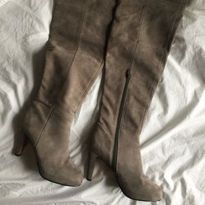 Aldo grey suede thigh high boots