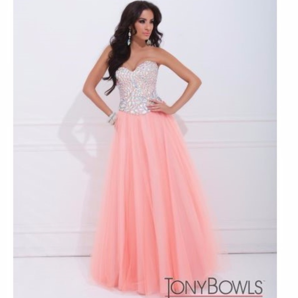 Graduated Rhinestone Ball Gown Tony Bowls Le Gala