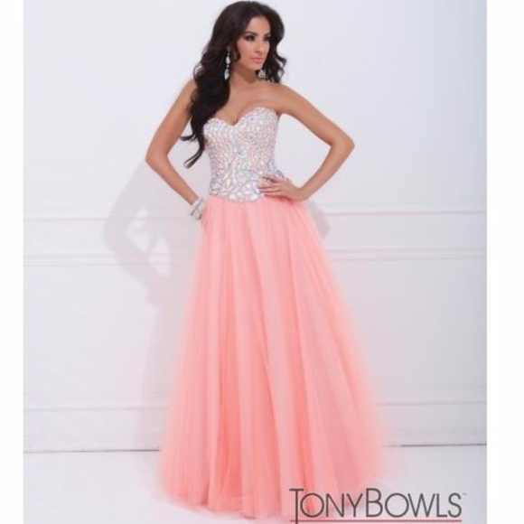 Graduated Rhinestone Ball Gown Tony Bowls Le Gala - Picture 1 of 5
