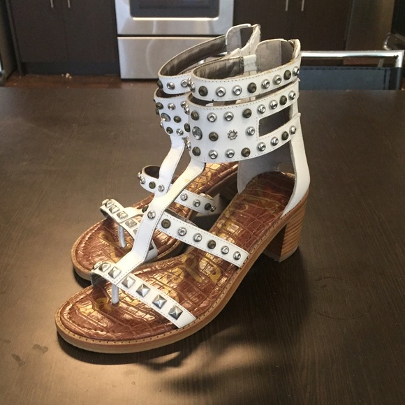 Sam Edelman White Embellished Sandal