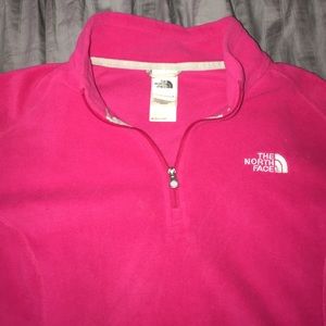 Pink north face quarter zip fleece
