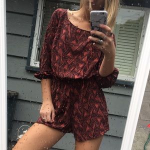 Red and Black Romper