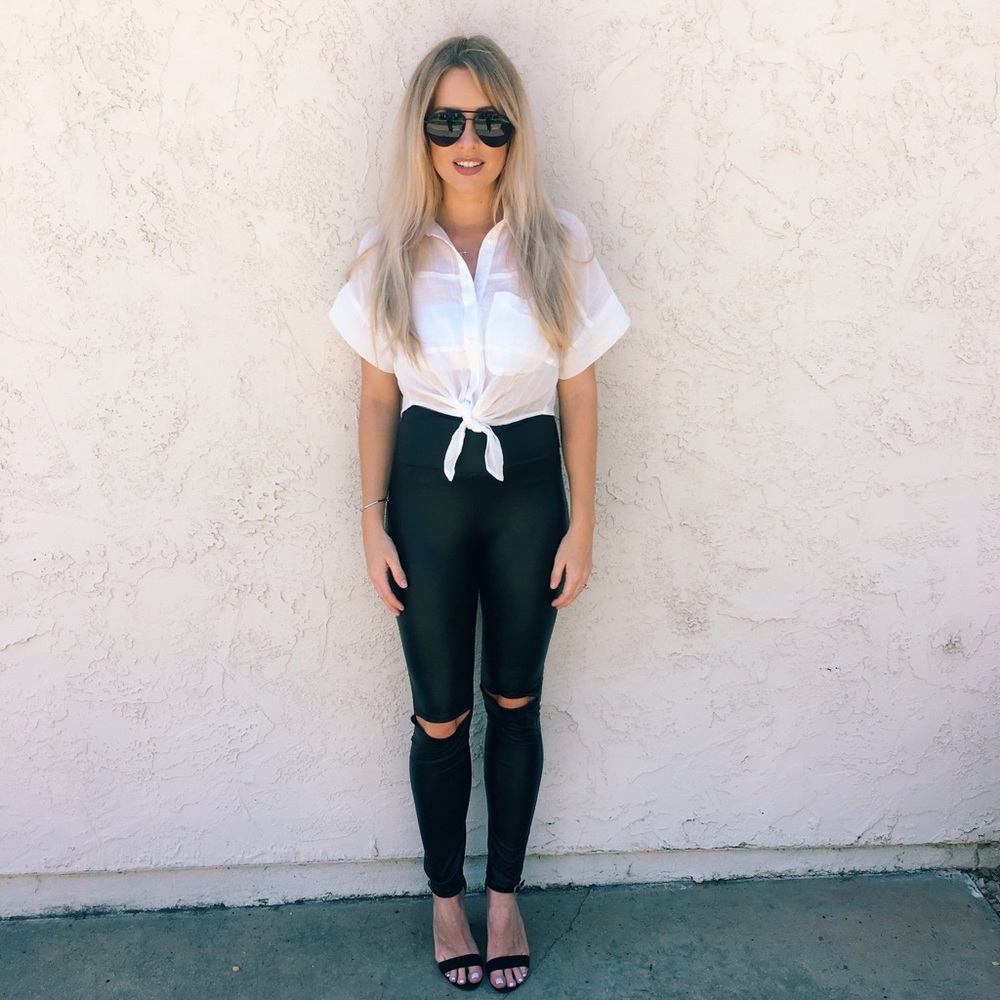 Black Faux Leggings - Picture 1 of 1