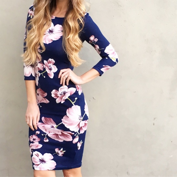floral midi dress - Picture 3 of 4