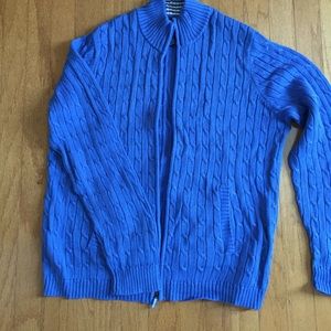 Wedge wood blue zip sweater