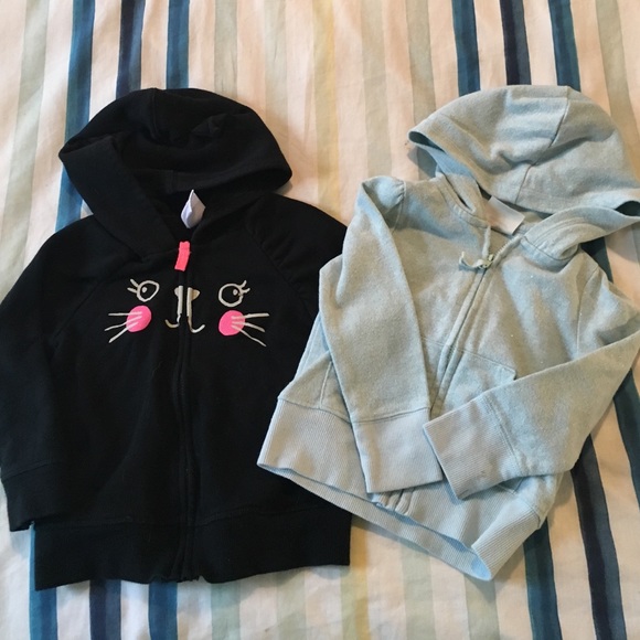 2 toddler girl hoodies.