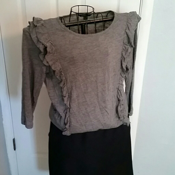 Grey Ruffled Top