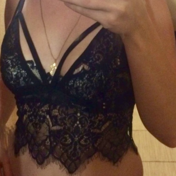 Lace Floral Sexy Crop Bralette Cami Bra Top - Picture 3 of 8