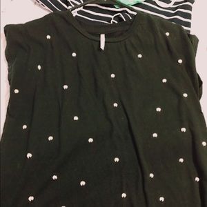 Black shirt with polka dots