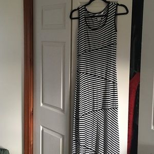 Black & white striped maxi dress size extra small