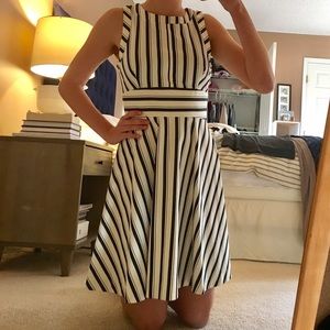 French Connection Black & White Striped Dress