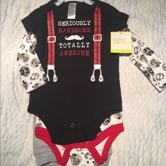 Baby Starters Other - Baby Starters Seriously Handsome Bodysuit Set