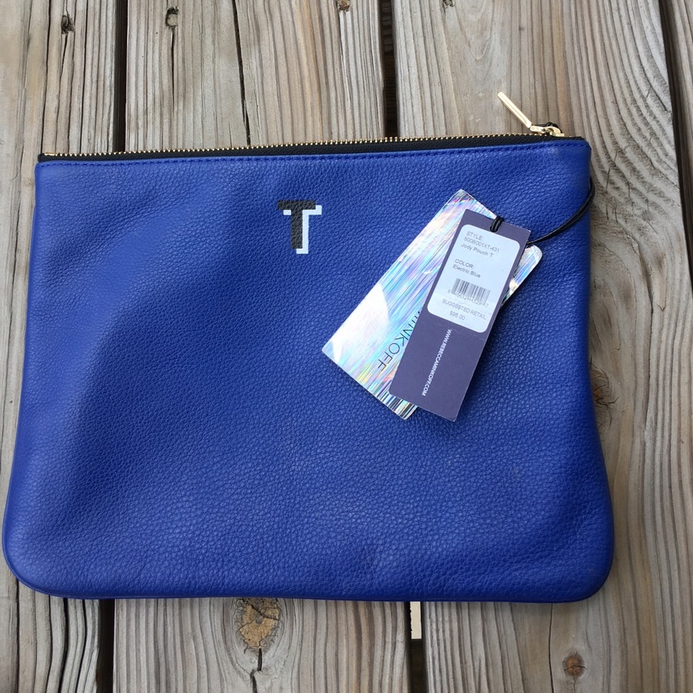 ❌SOLD❌ Rebecca Minkoff day clutch..blue letter T - Picture 3 of 6