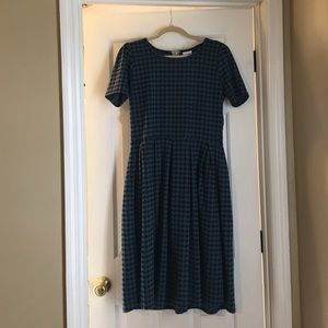 XL Amelia worn once blue and black houndstooth